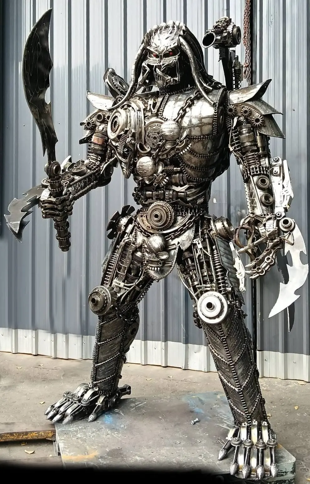 91" Predator Inspired Recycled Metal Art Sculpture 1
