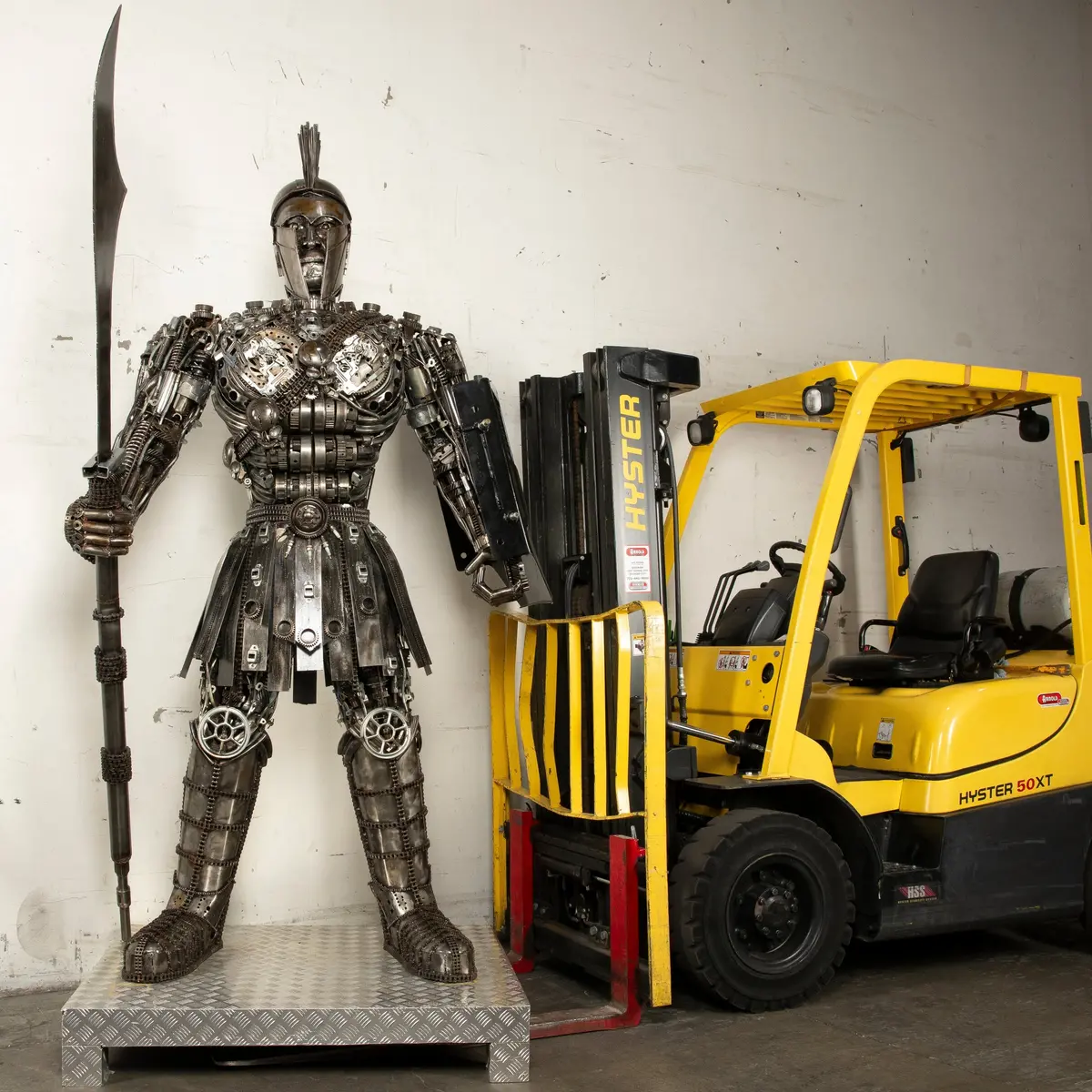 91" Spartan Recycled Metal Art Sculpture 1