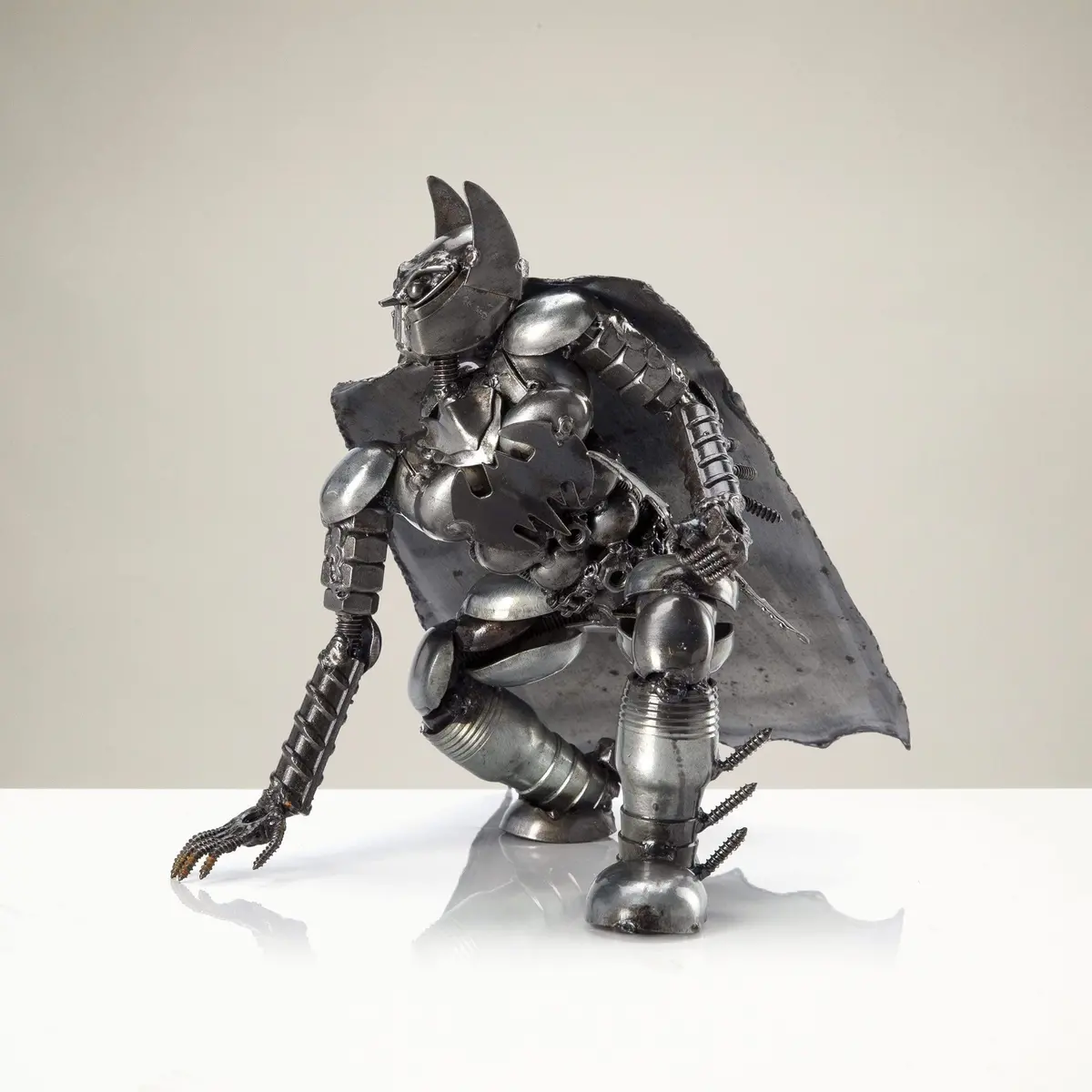 Batman With Batarang Inspired Recycled Metal Sculpture 1