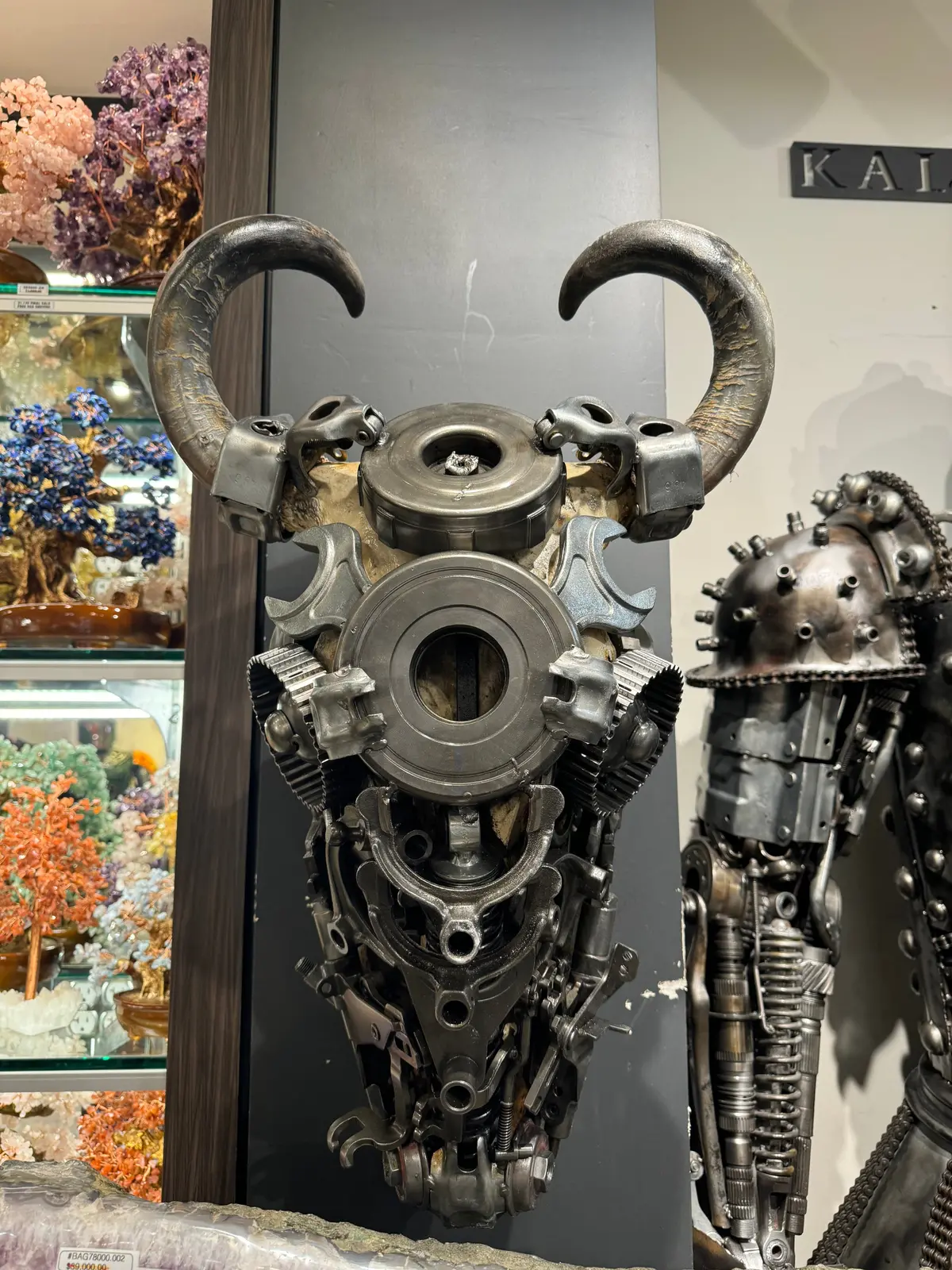 Bull Skull Recycled Metal Art Sculpture 1