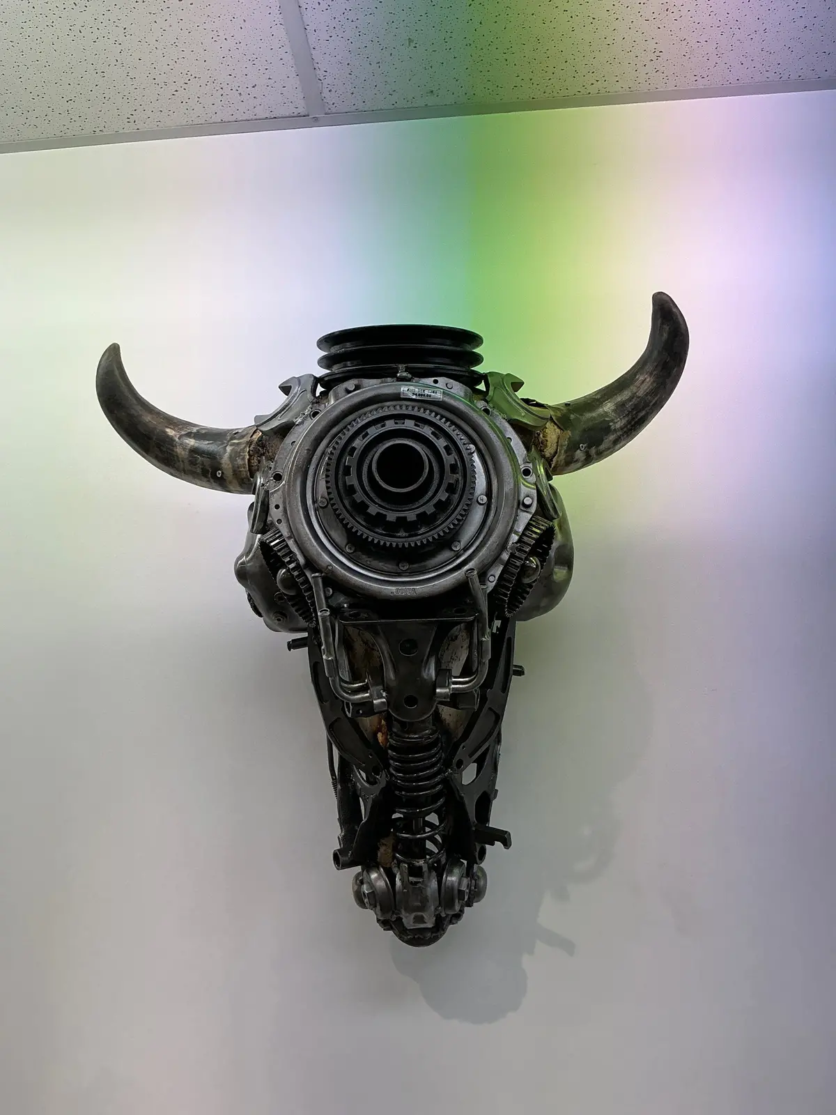 Bull Skull Recycled Metal Art Sculpture 1
