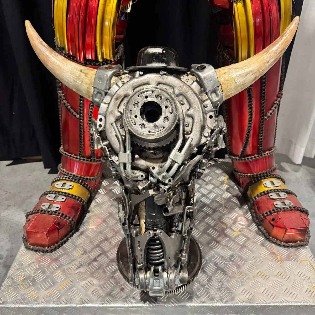 Bull Skull Recycled Metal Art Sculpture 1