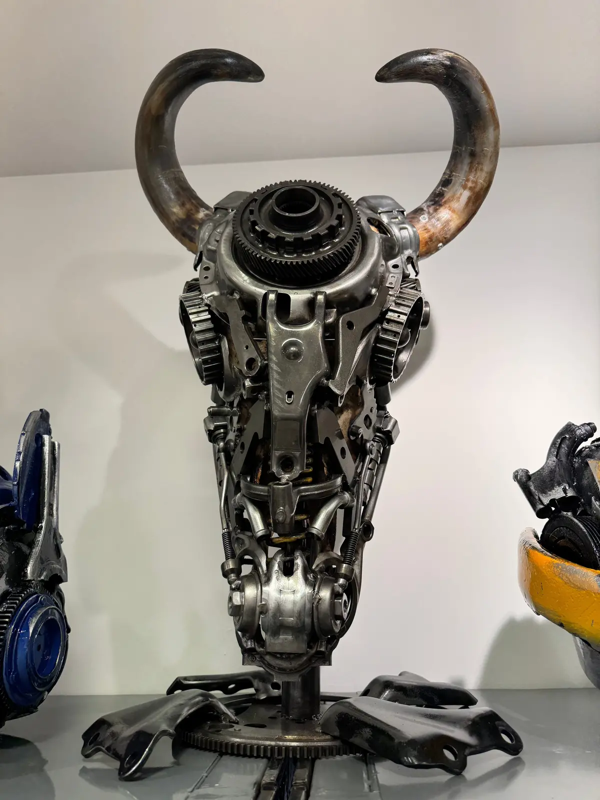 Bull Skull Recycled Metal Art Sculpture 1