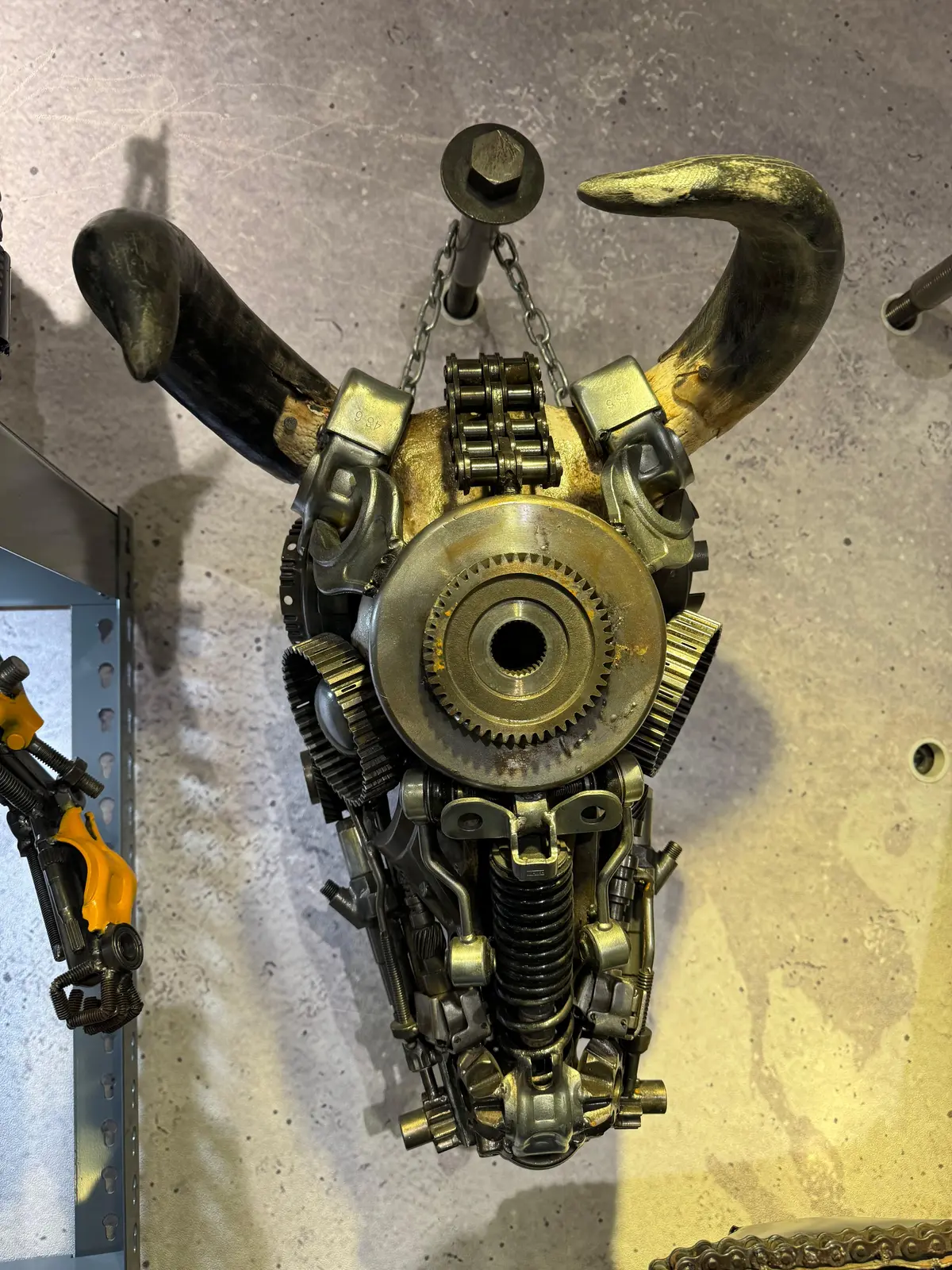 Bull Skull Recycled Metal Art Sculpture 1