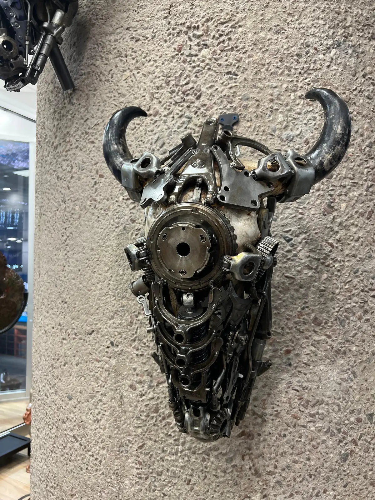 Bull Skull Recycled Metal Art Sculpture 1