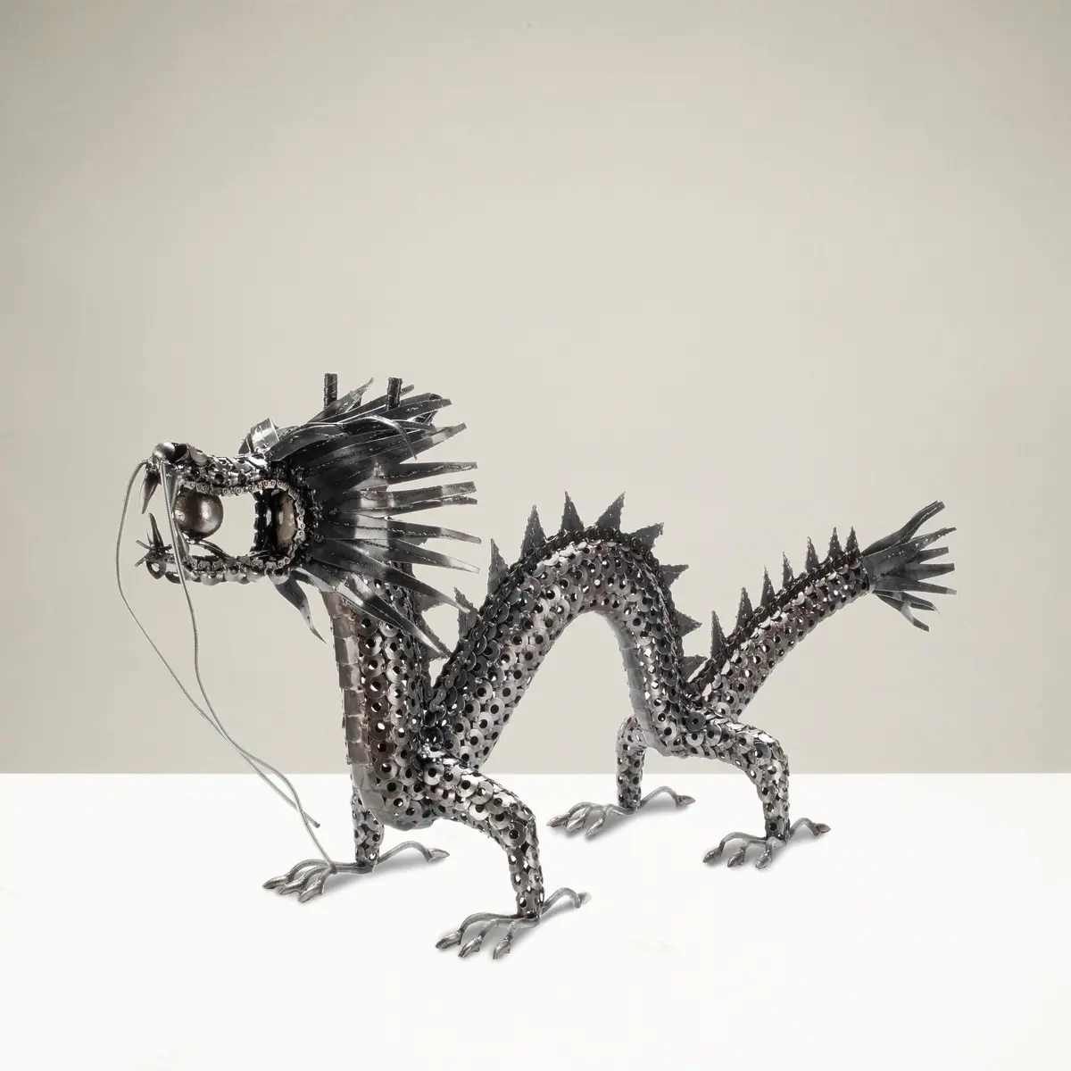 Chinese Dragon Recycled Metal Art Sculpture 1