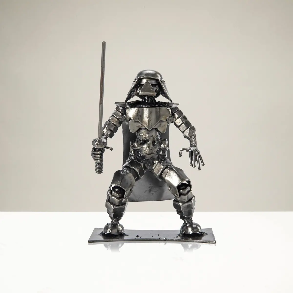Darth Vader With Sword Inspired Recycled Metal Sculpture 1