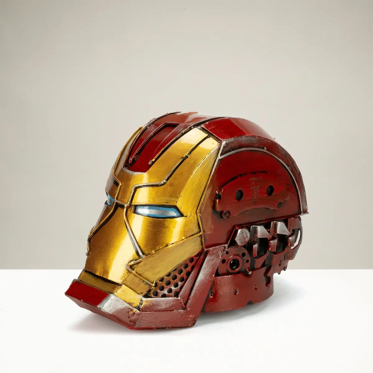 Ironman Head Inspired Recycled Metal Art Sculpture 1
