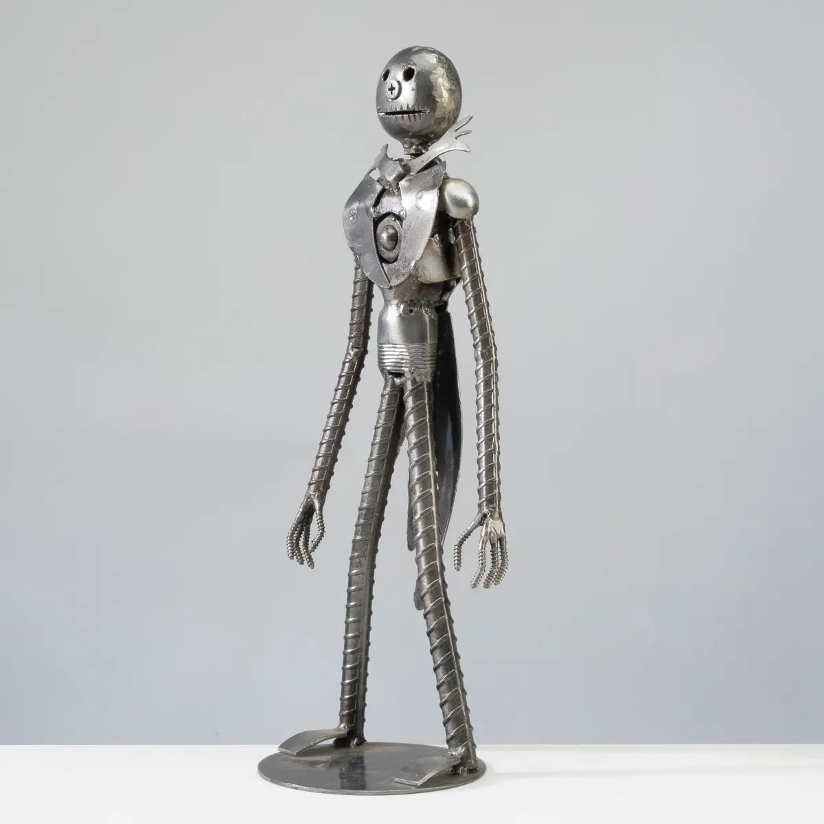 Jack Skelington Inspired Recycled Metal Sculpture 1