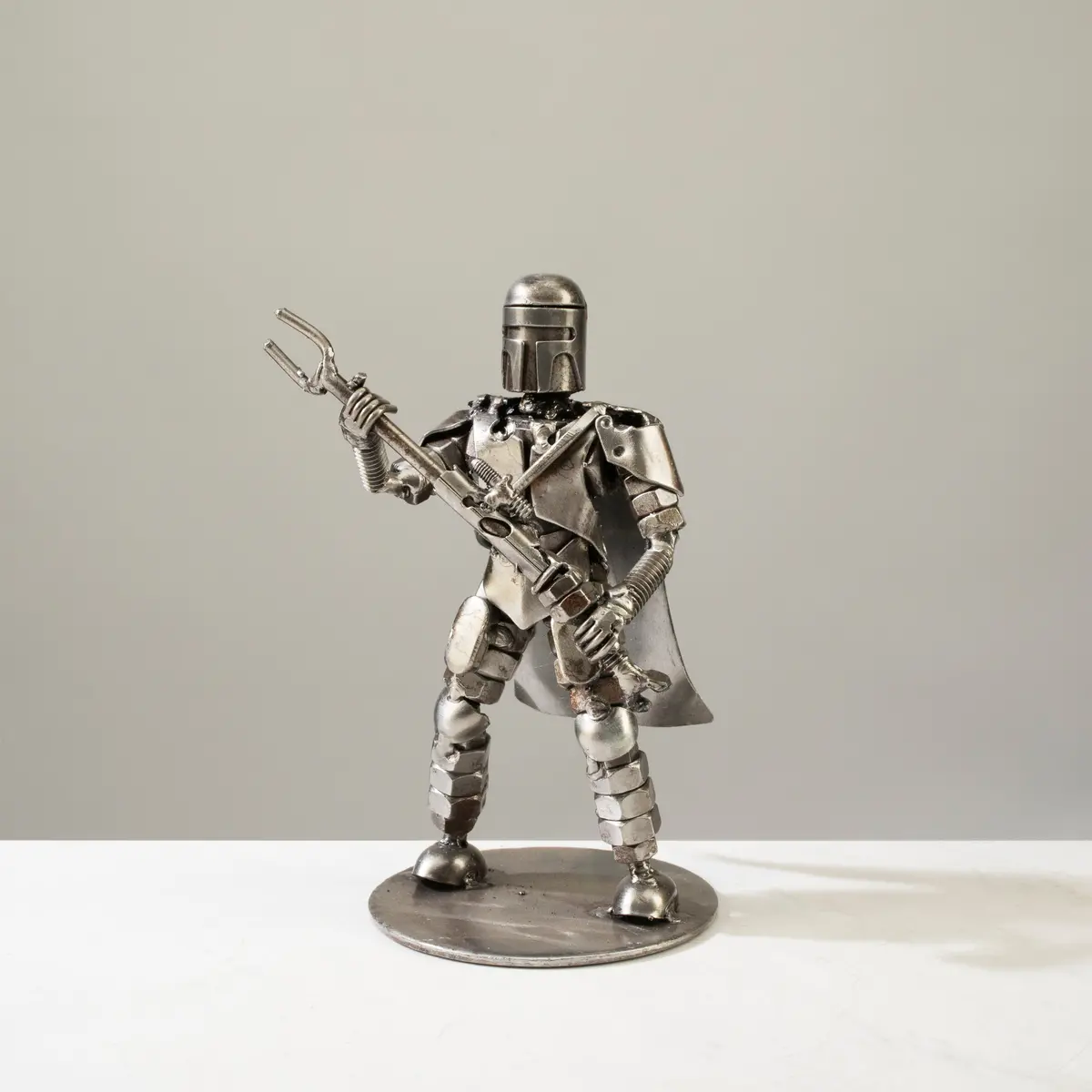 Mandalorian Inspired Recycled Metal Sculpture 1
