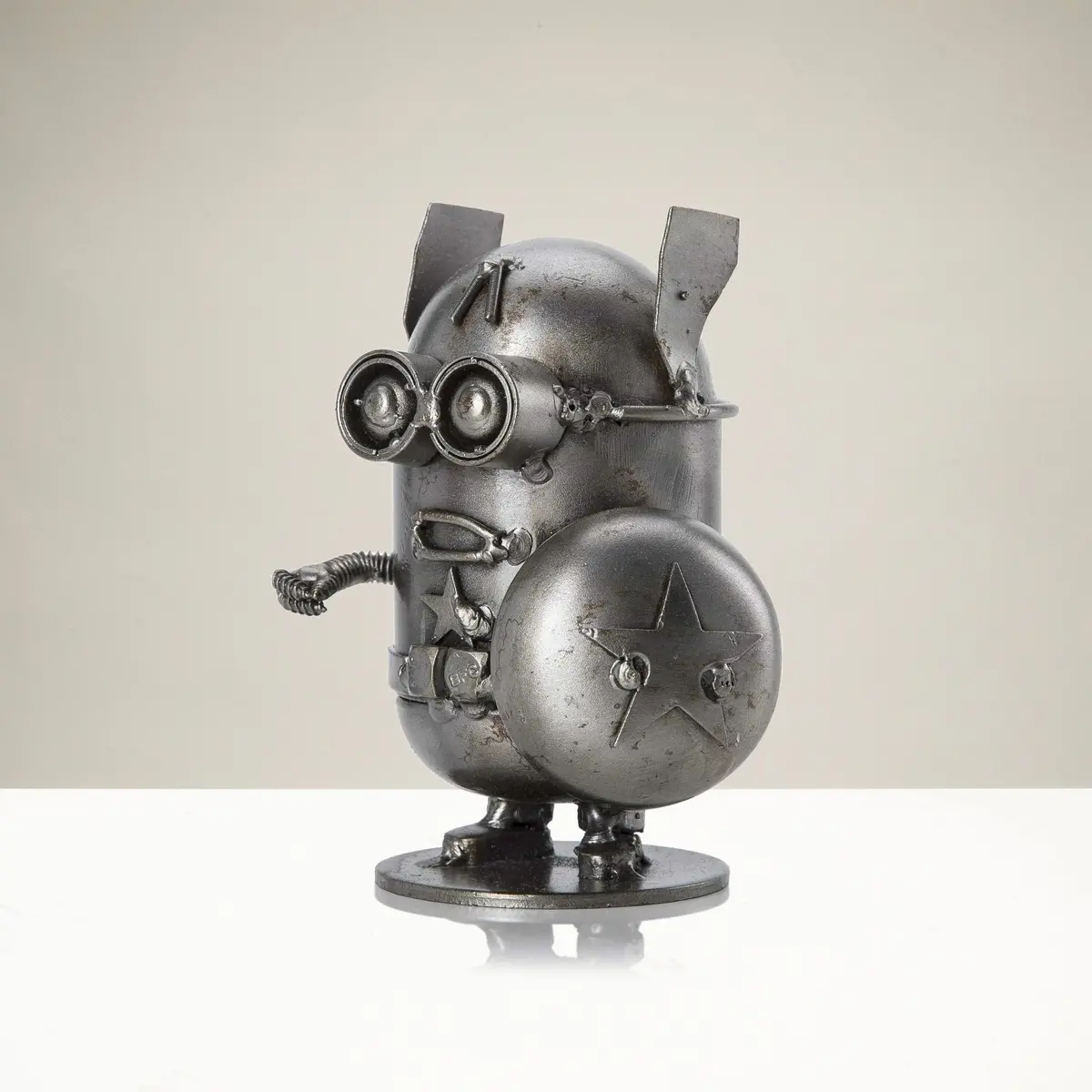Minion Captain America Inspired Recycled Metal Sculpture 1