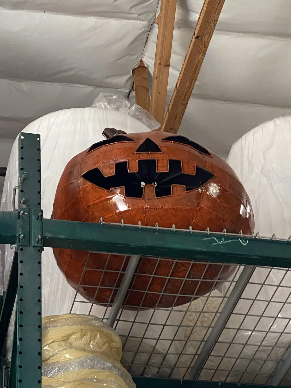 Pumpkin Inspired Recycled Metal Sculpture Original, One-Of-A-Kind Work Of Art 0.8 M X 0.8 M 1