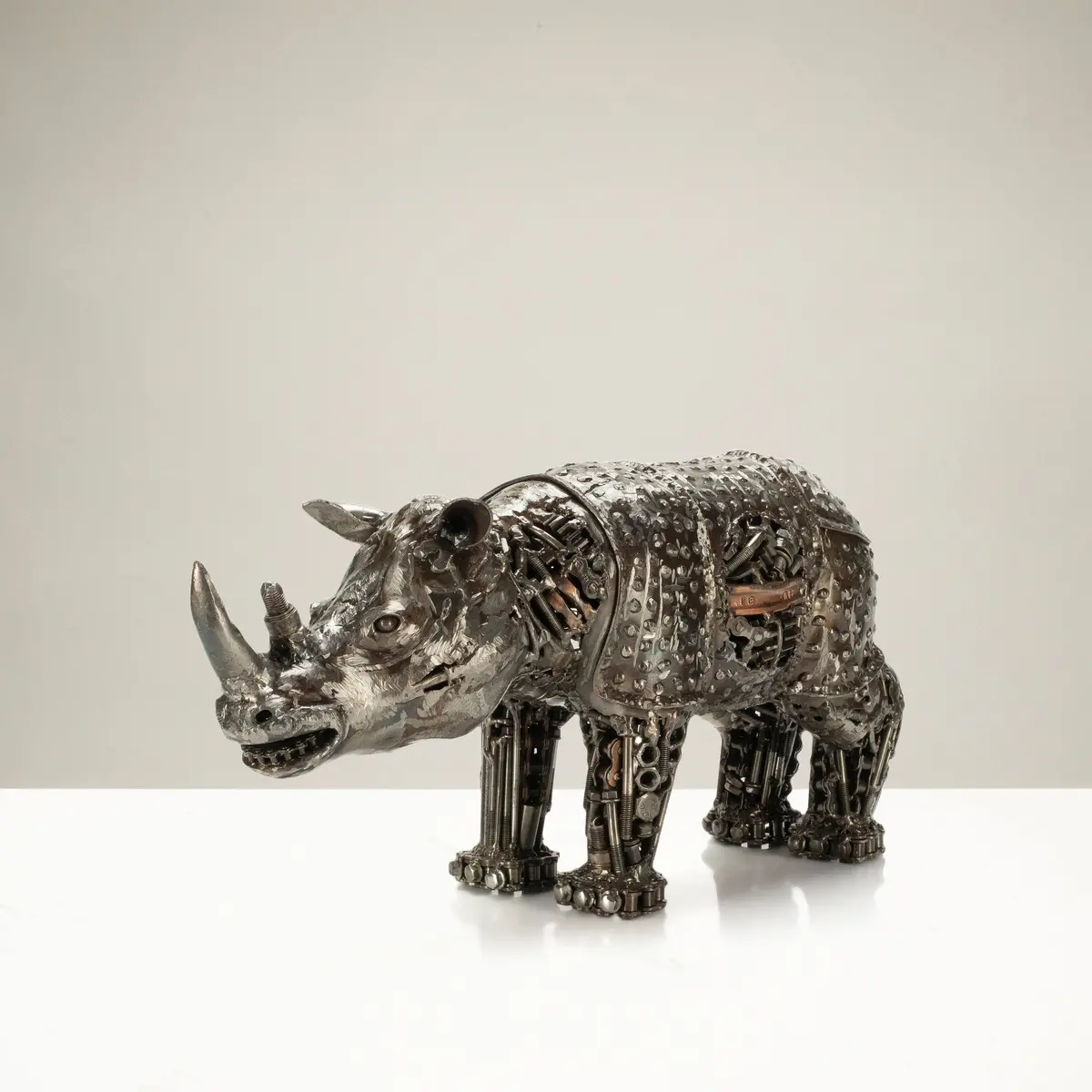 Rhino Recycled Metal Art Sculpture 1