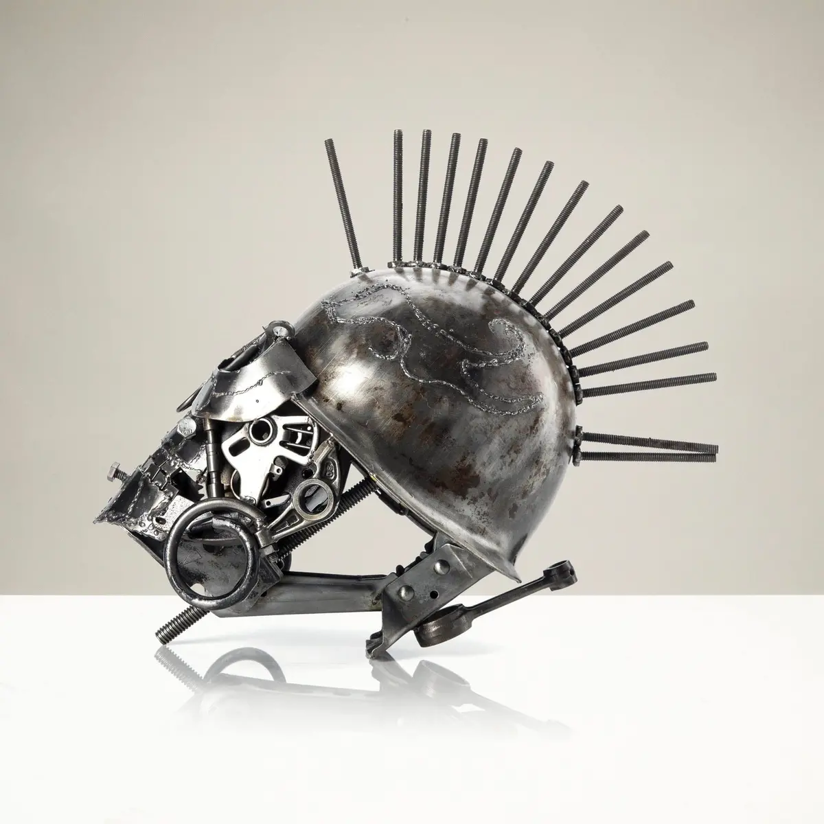 Skull Inspired Recycled Metal Sculpture 1