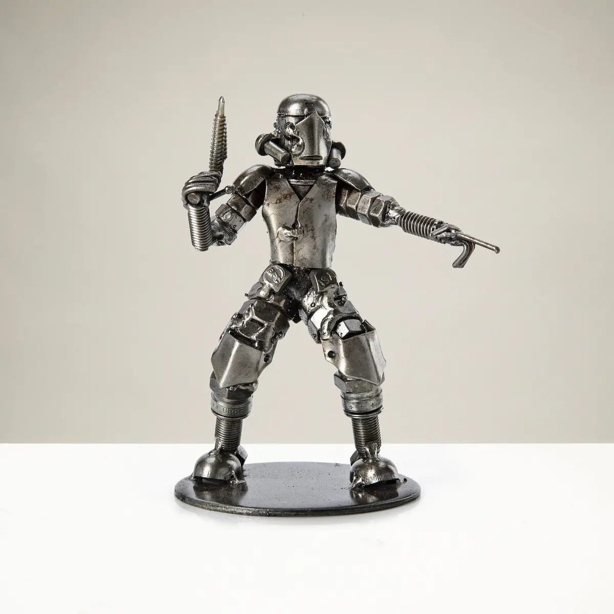 Storm Trooper Pointing Inspired Recycled Metal Sculpture 1