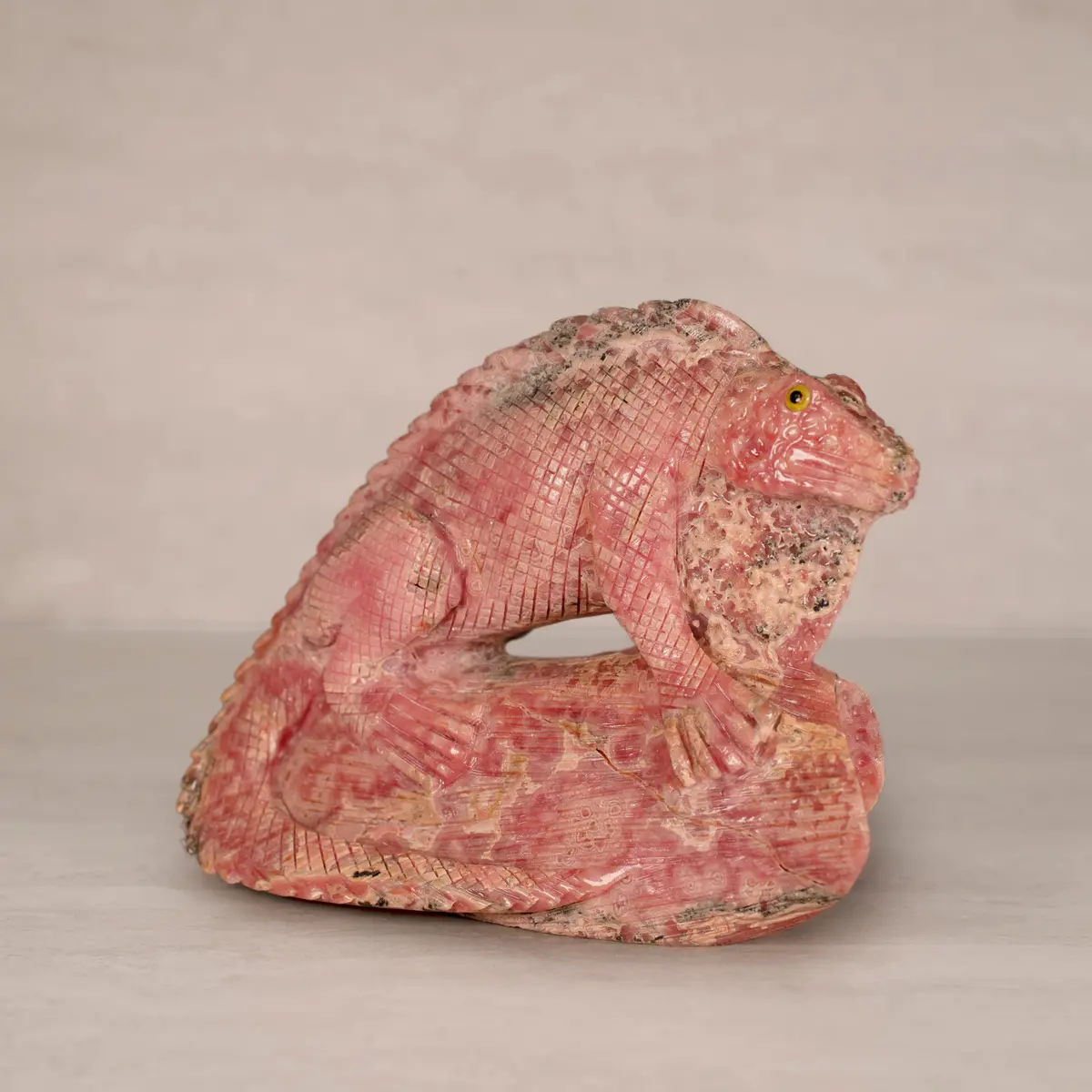 Rhodochrosite Iguana Carving From Argentina - 7.5" / 1,860 G 1
