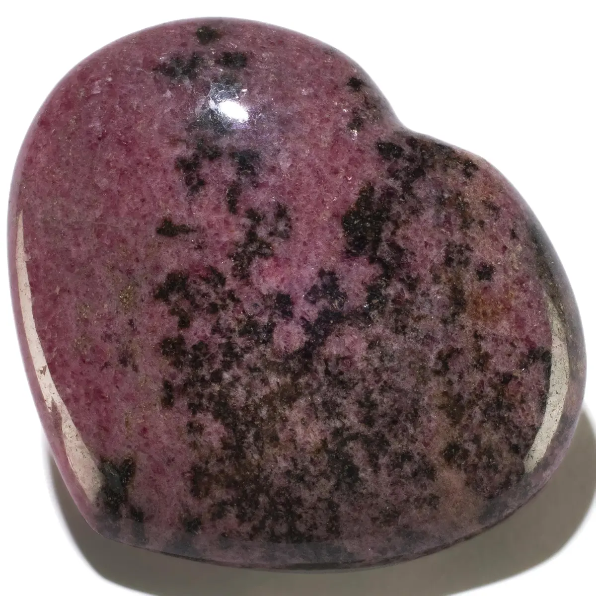 Rhodonite Gemstone Heart Carving 225G / 3In. 1