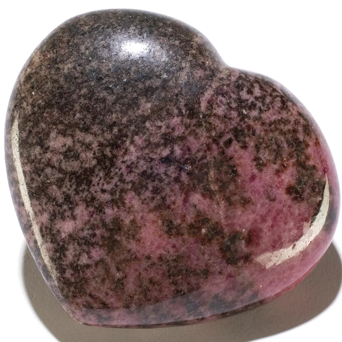 Rhodonite Gemstone Heart Carving 375G / 3In. 1