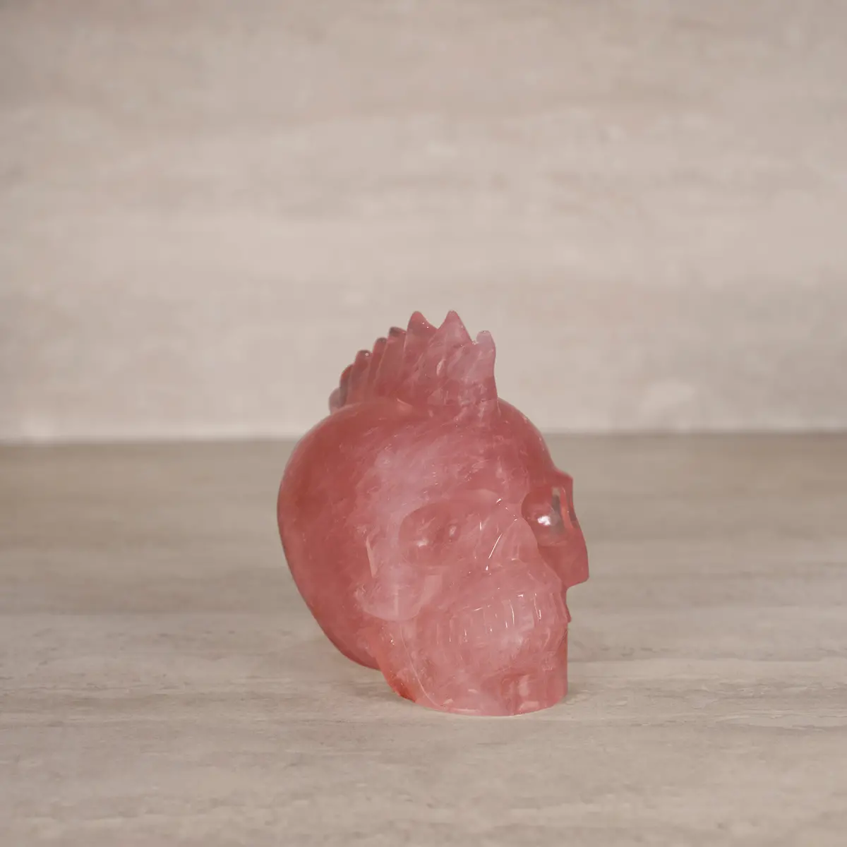 Natural Brazilian Rose Quartz Skull Carving - 5.5" / 1,860 G 1