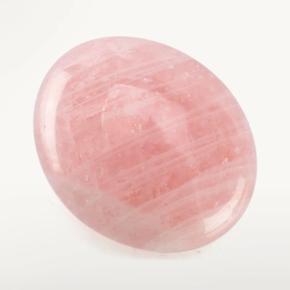 Natural Rose Quartz Palm Stone Carving From Madagascar -3" 1