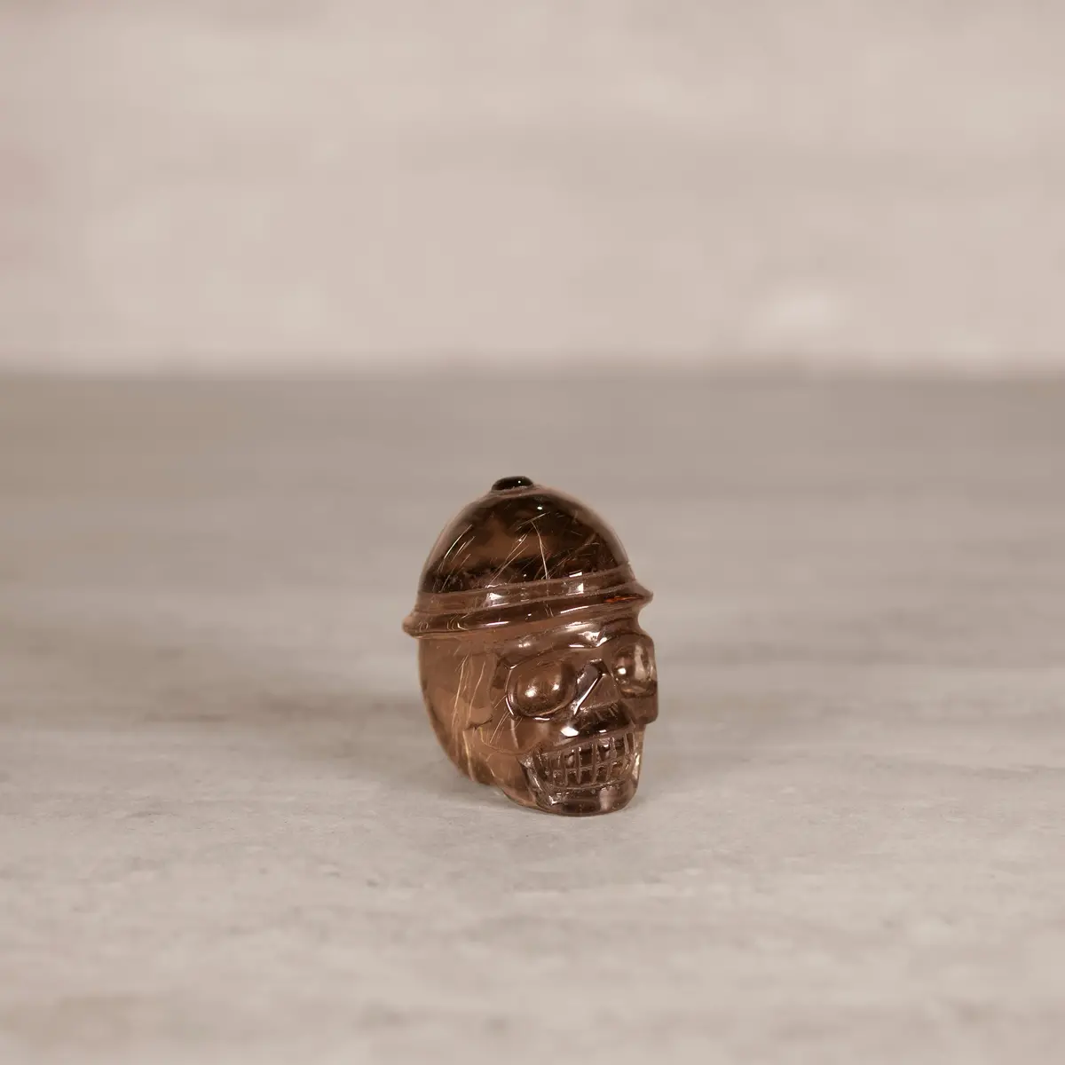 Natural Brazilian Rutilated Smoky Quartz Skull Carving - 2.5" / 175 G 1
