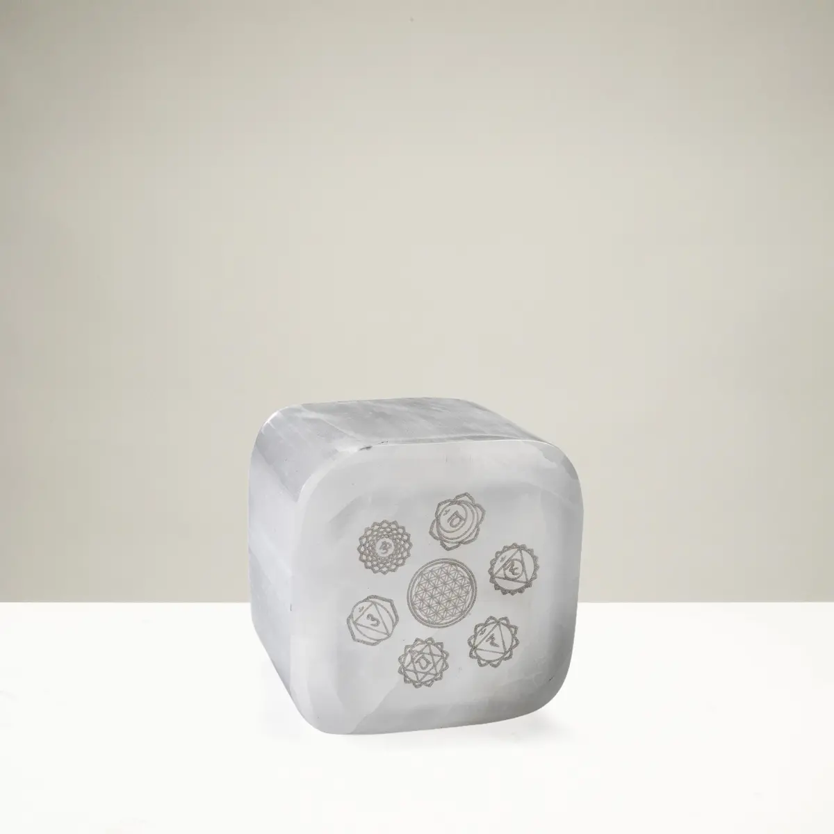 Selenite Chakra Crystal Charging Cube 1
