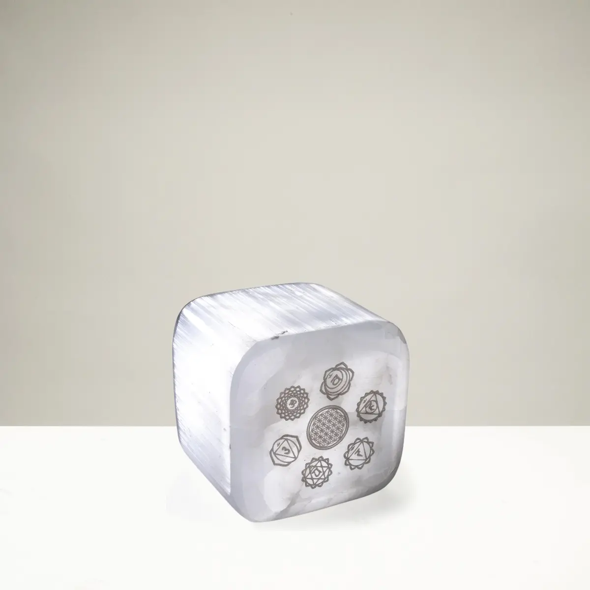 Selenite Chakra Crystal Charging Cube 2
