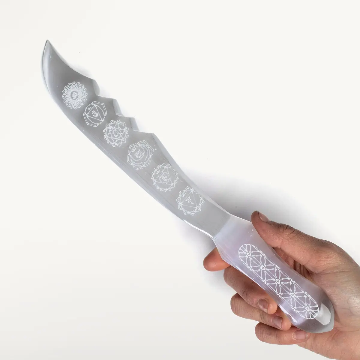 Selenite Chakra Dagger - 11.5 In 1