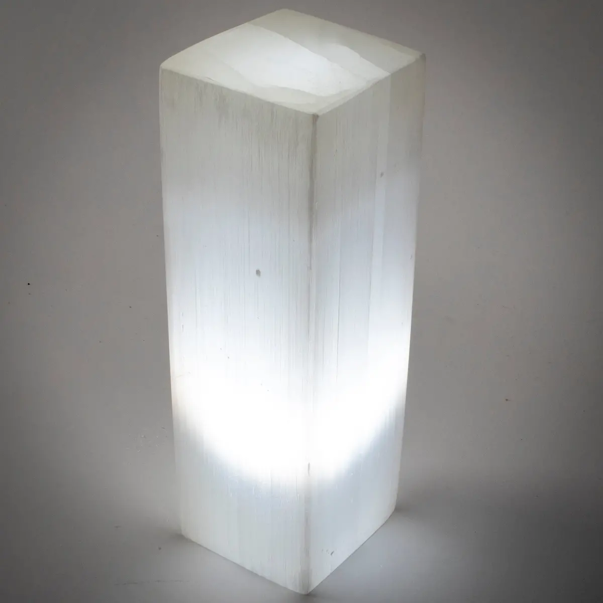 Square Selenite Lamp From Morocco - 10" 1