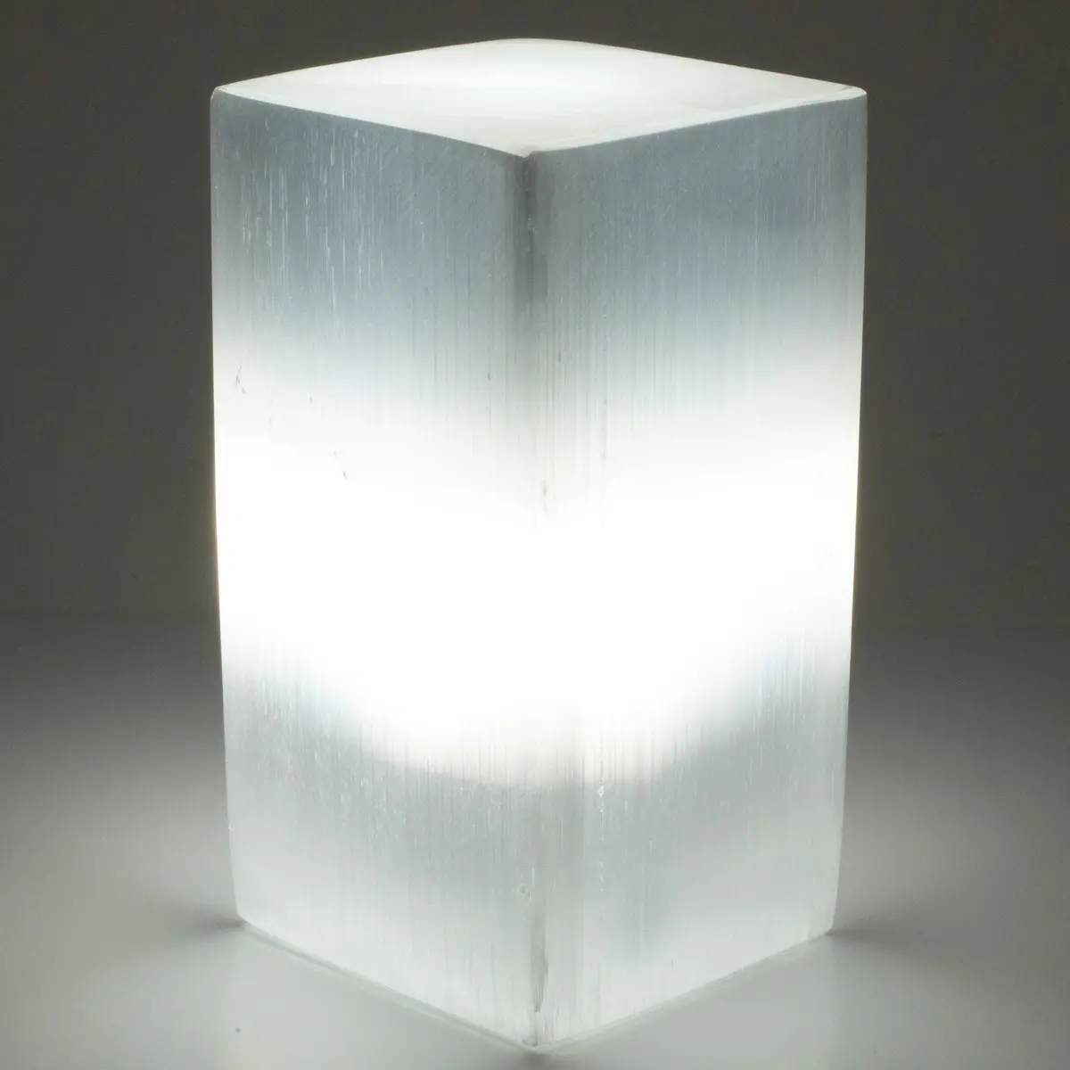 Square Selenite Lamp From Morocco - 6" 1