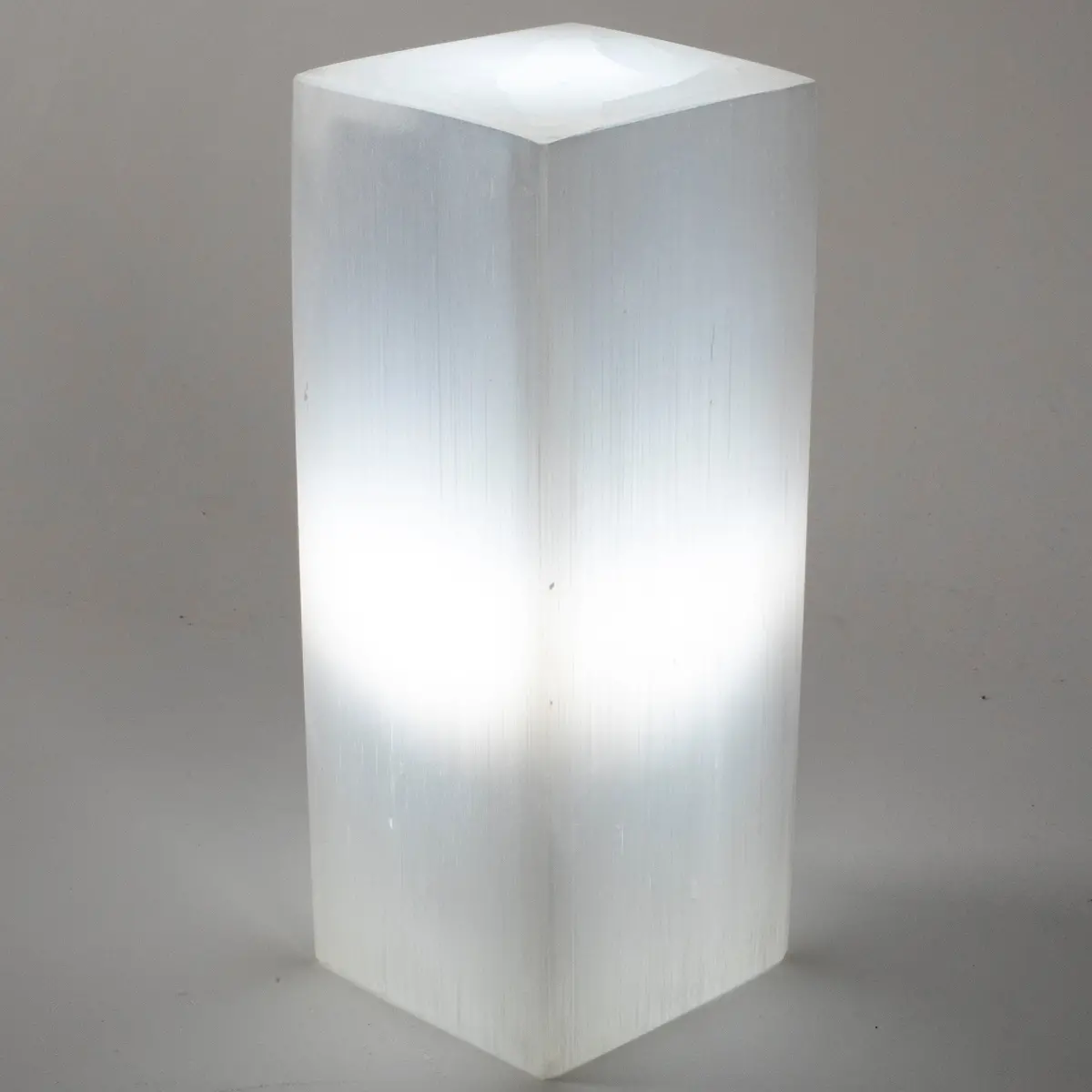 Square Selenite Lamp From Morocco - 8" 1