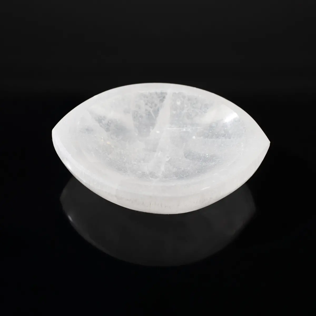 White Selenite Crystal Eye Charging Bowl - 3" 1