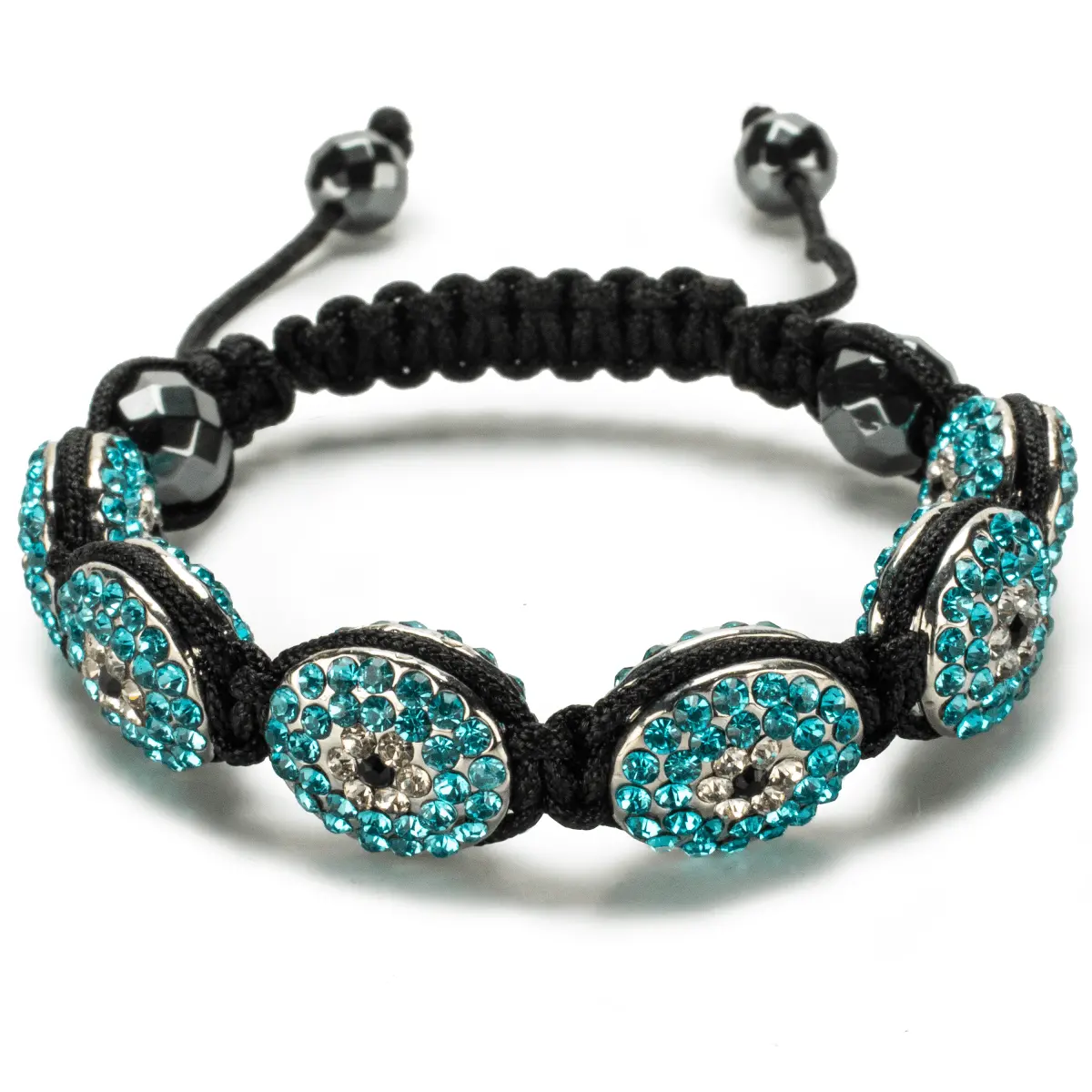 Aquamarine Crystal Oval Shamballa Bracelet 1