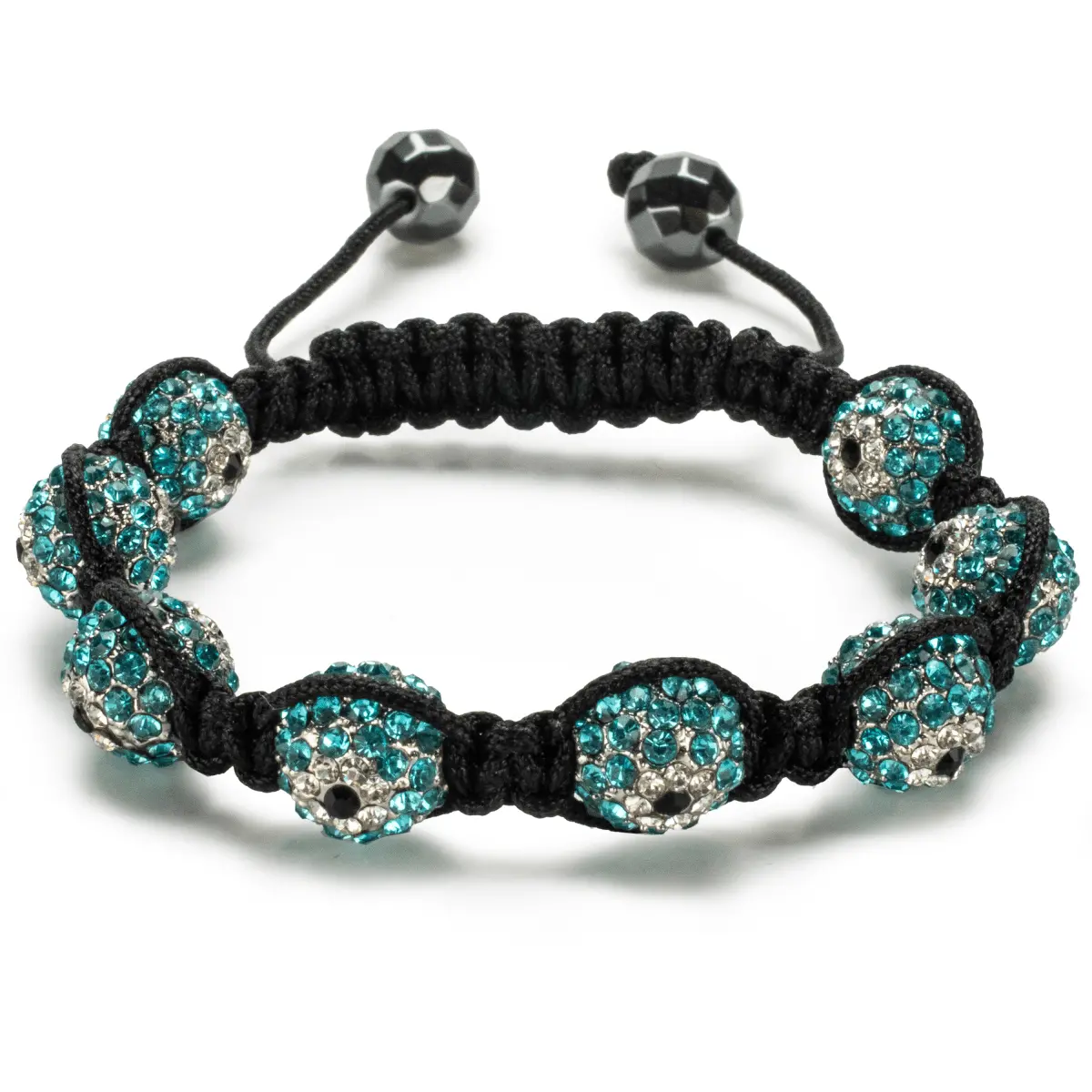 Aquamarine Shamballa Evil Eye Crystal Bracelet 1