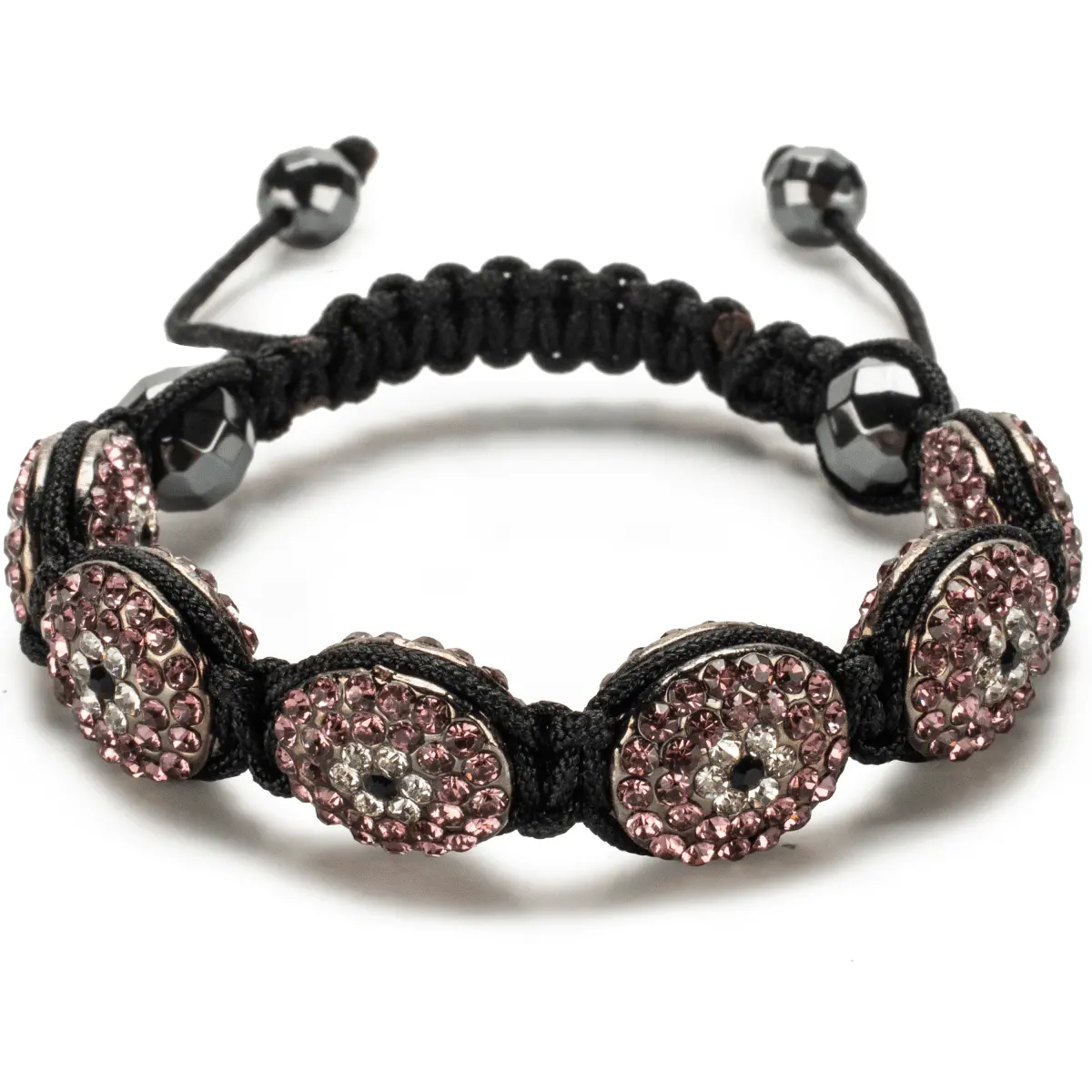 Light Amethyst Crystal Oval Shamballa Bracelet 1