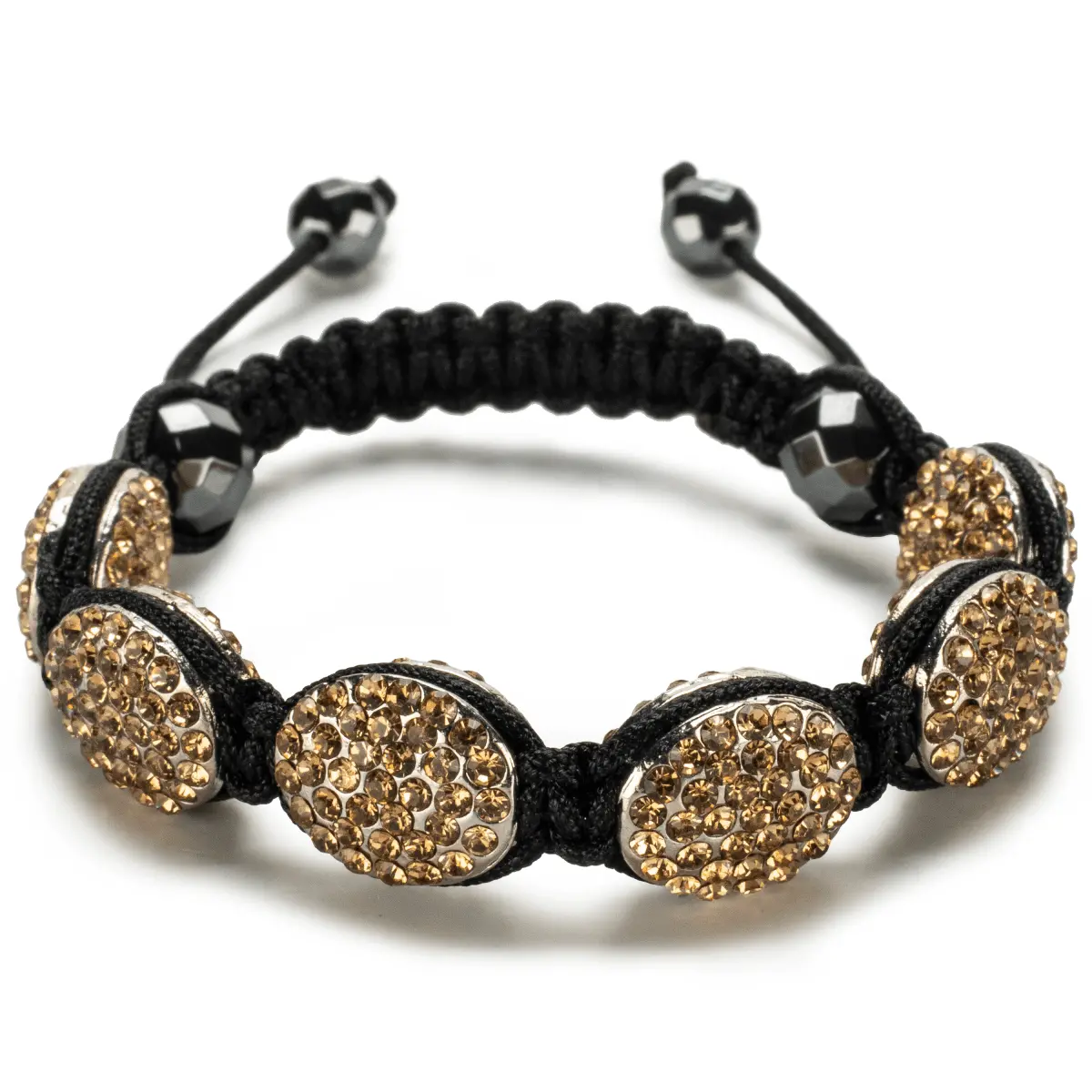 Light Amethyst Crystal Oval Shamballa Bracelet 1