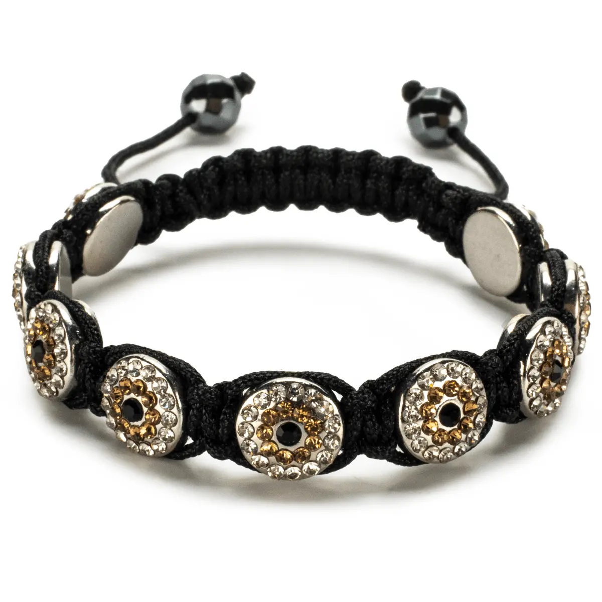 Light Colorado Topaz Crystal Evil Eye Shamballa Bracelet 1