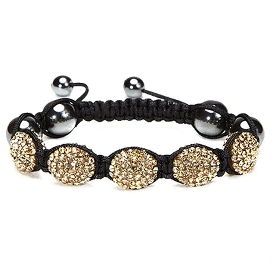 Light Colorado Topaz Crystal Oval  Shamballa Bracelet 1