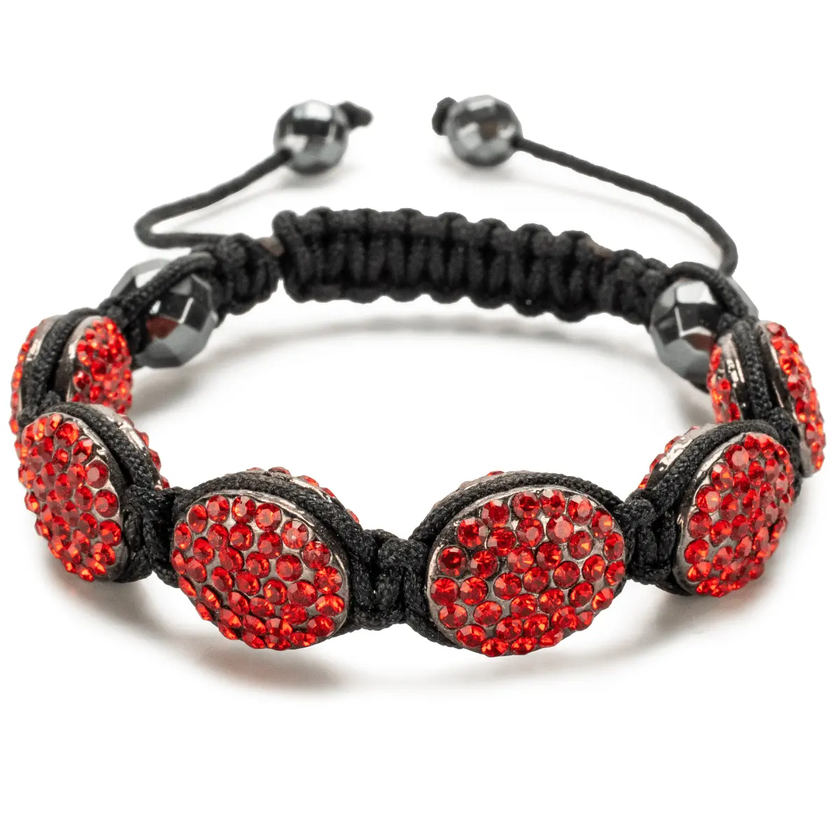 Light Siam Oval Shamballa Bracelet 1