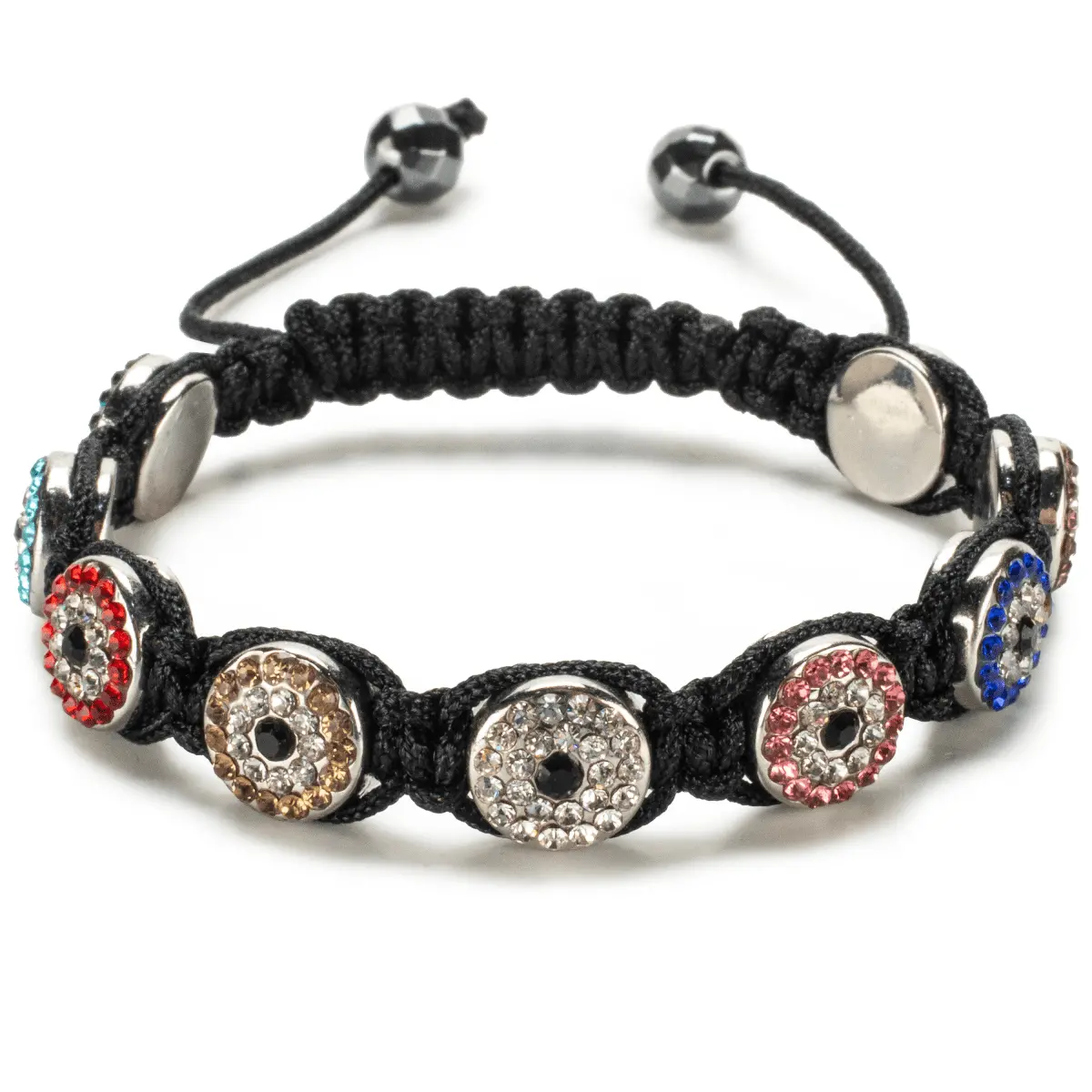Multi Color Crystal Evil Eye Shamballa Bracelet 1