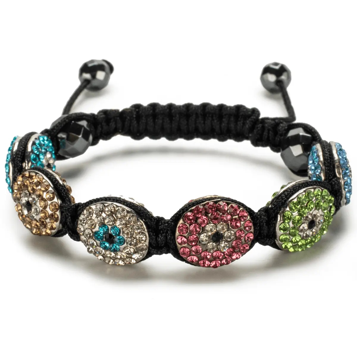 Multi Color Crystal Oval Shamballa Bracelet 1