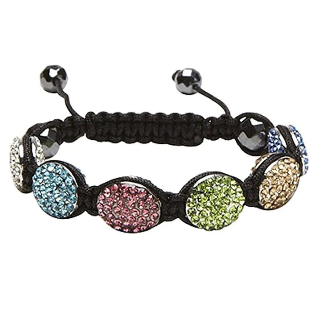 Multi Color Crystal Oval Shamballa Bracelet 1