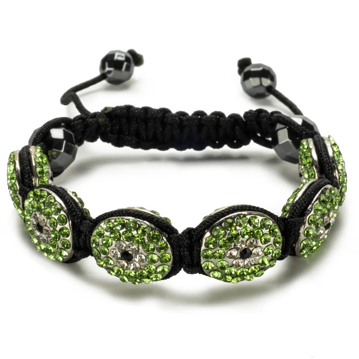 Peridot Crystal Oval Shamballa Bracelet 1