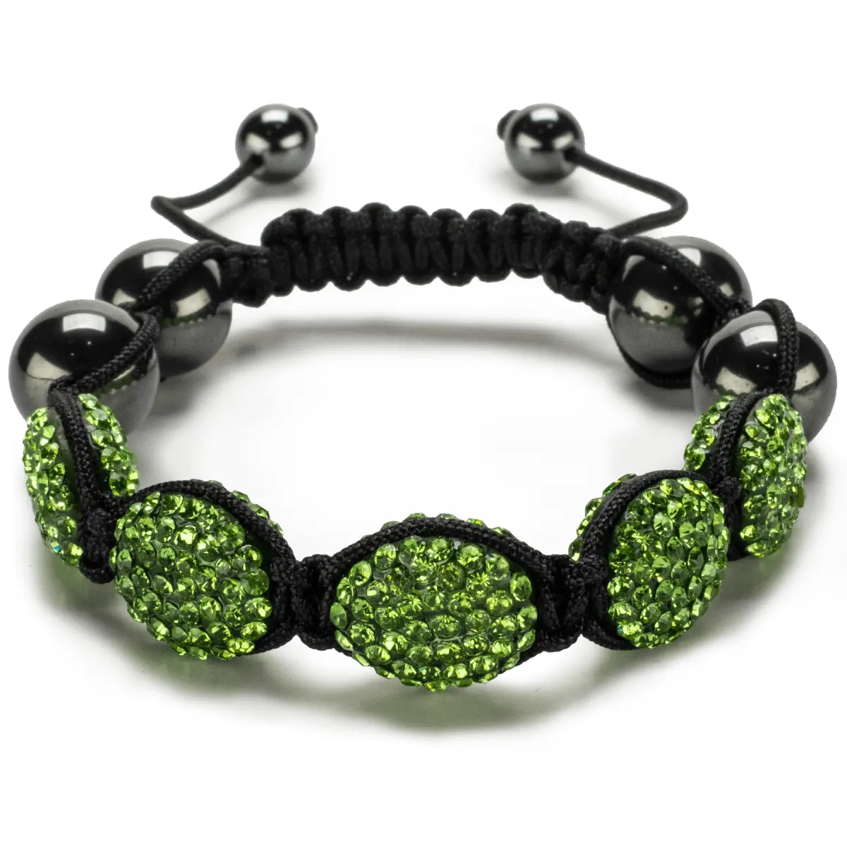 Peridot Oval  Shamballa Bracelet 1