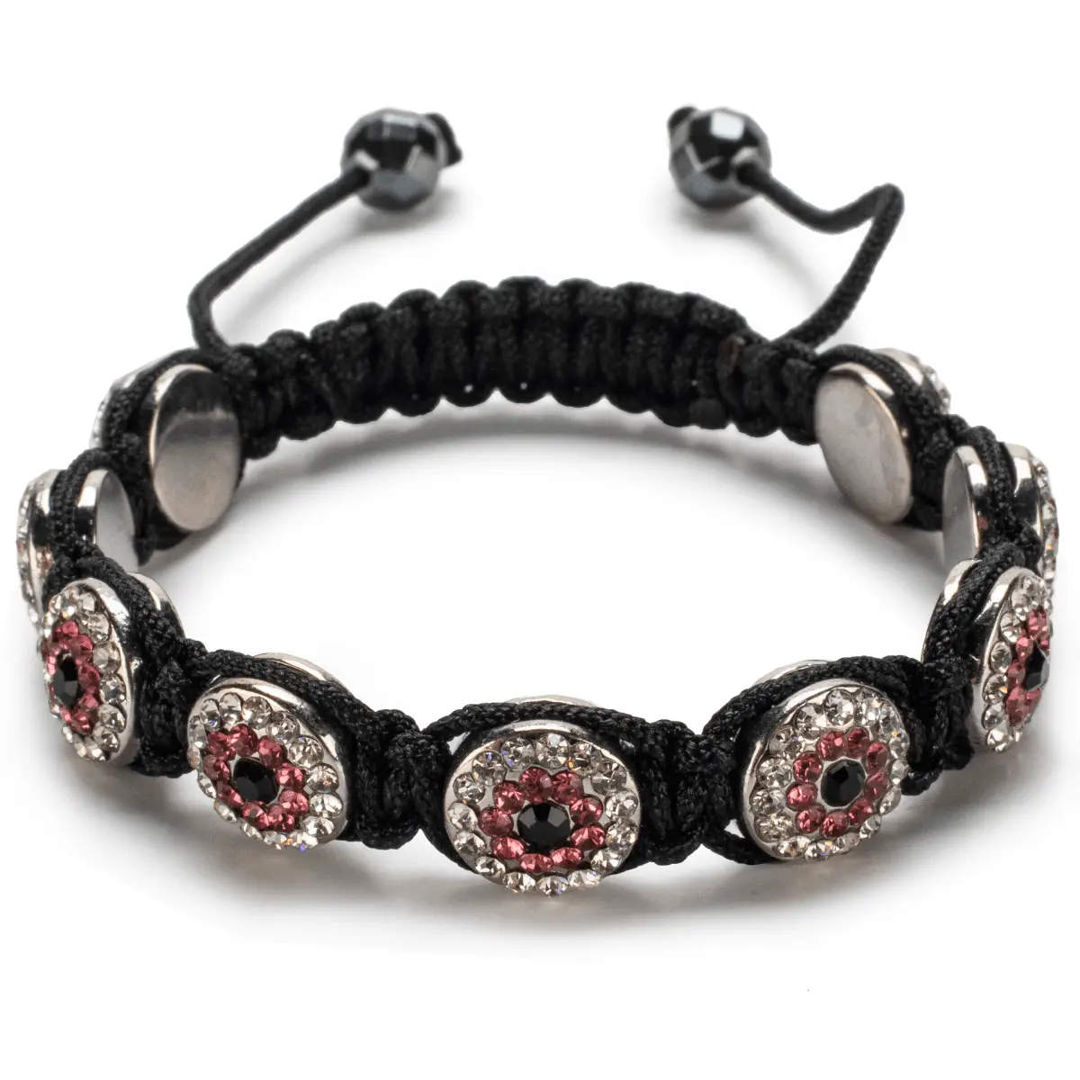 Rose Crystal Evil Eye Shamballa Bracelet 1