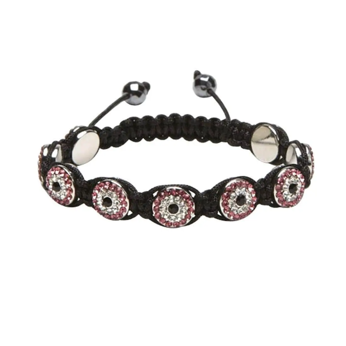 Rose Crystal Evil Eye Shamballa Bracelet 1