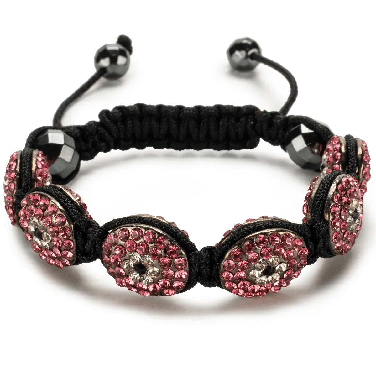 Rose Crystal Oval Shamballa Bracelet 1
