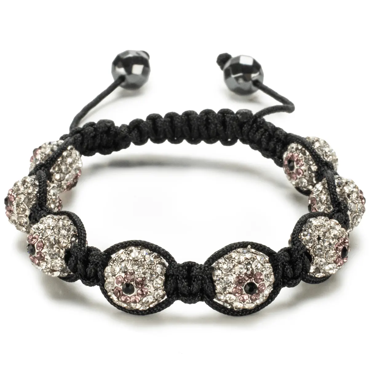 Shamballa Clear With Amethyst Evil Eye Crystal Bracelet 1