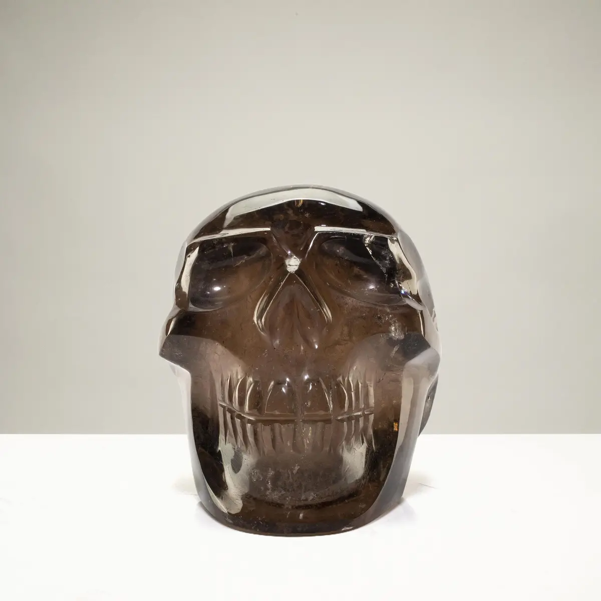 Natural Brazilian Smoky Quartz Skull Carving - 5 In. 1