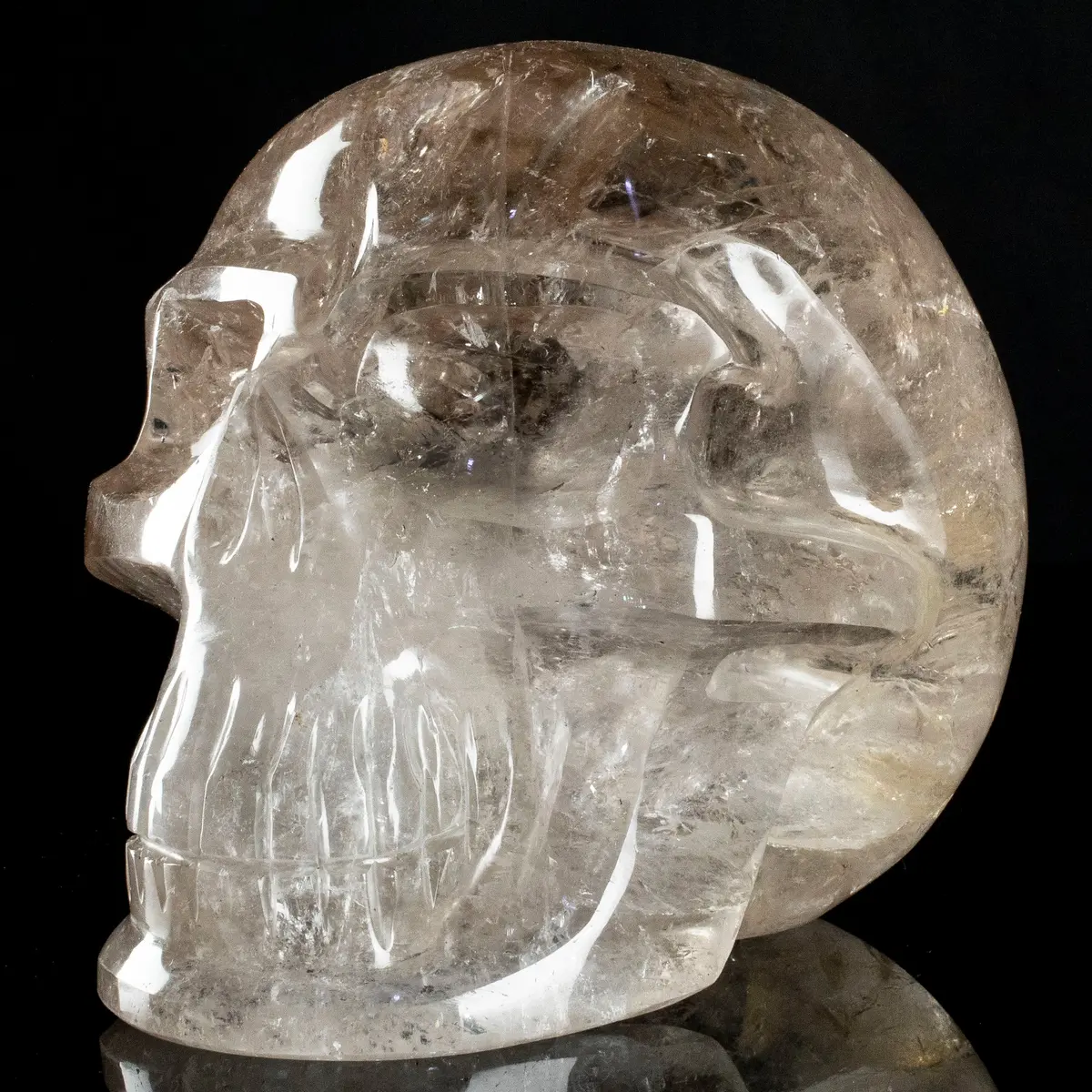 Natural Brazilian Smoky Quartz Skull Carving - 6 In. 1